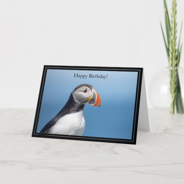 Happy Birthday Card Atlantic Puffin (Front)