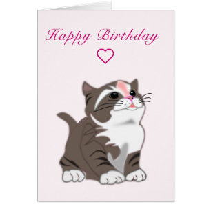 Happy Birthday Card Baby Kitten