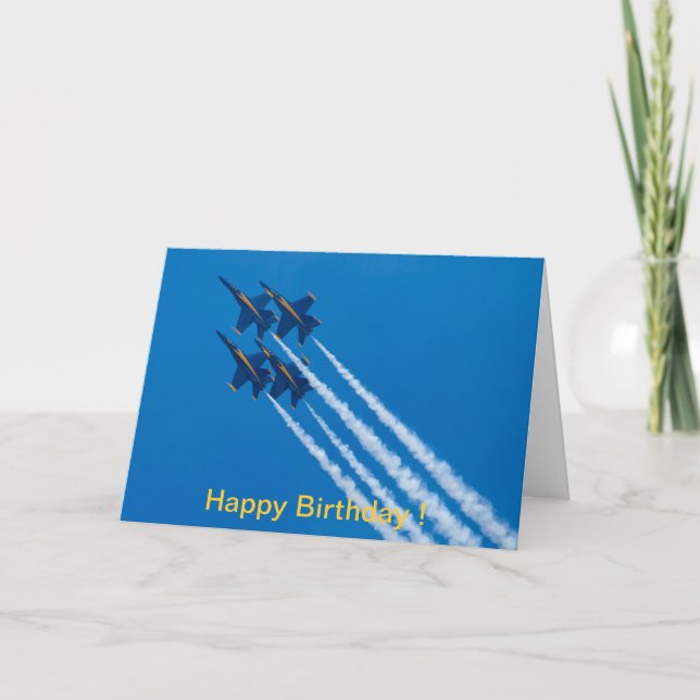 Happy Birthday card Blue Angels Diamond (Front)