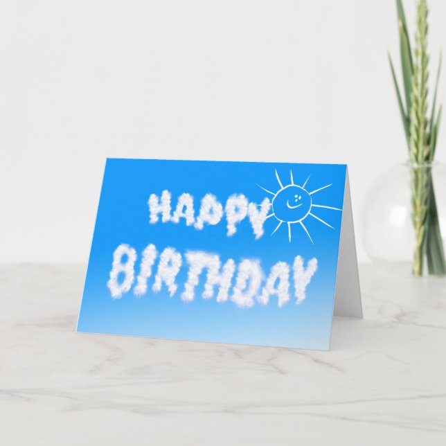 Happy Birthday Card - blue sky (Front)