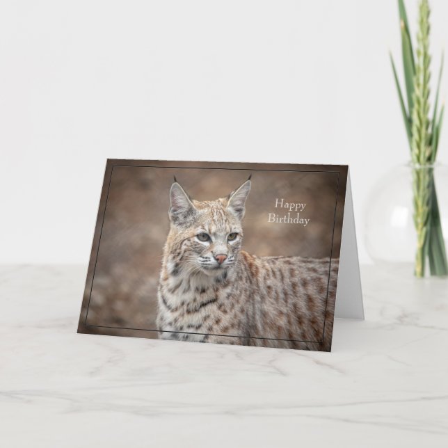 Happy Birthday Card Bobcat (Front)