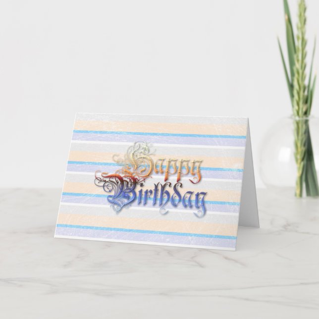 Happy Birthday Card Cool Graffiti Text (Front)