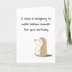 Happy Birthday Card - Cute Hedgehog Balloon Artist