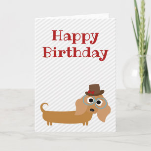 Happy Birthday Card Dachshund Dog Blank Inside