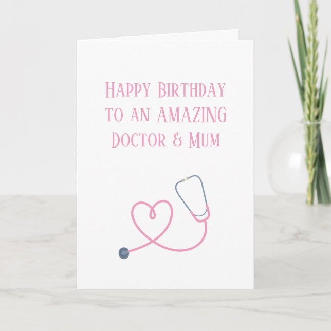 Happy Birthday Card doctor Mum Personalised (Front)
