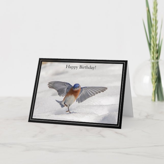 Happy Birthday Card Eastern Bluebird (Front)