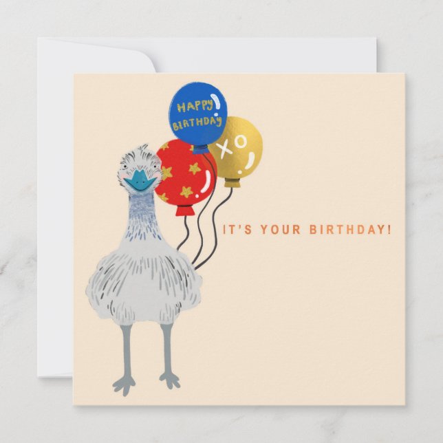 Happy birthday card - EMU (Front)
