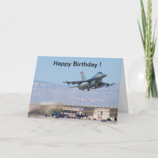 Happy Birthday card F-16 Taking Off