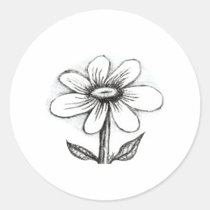 Happy Birthday card for her with daisy Classic Round Sticker