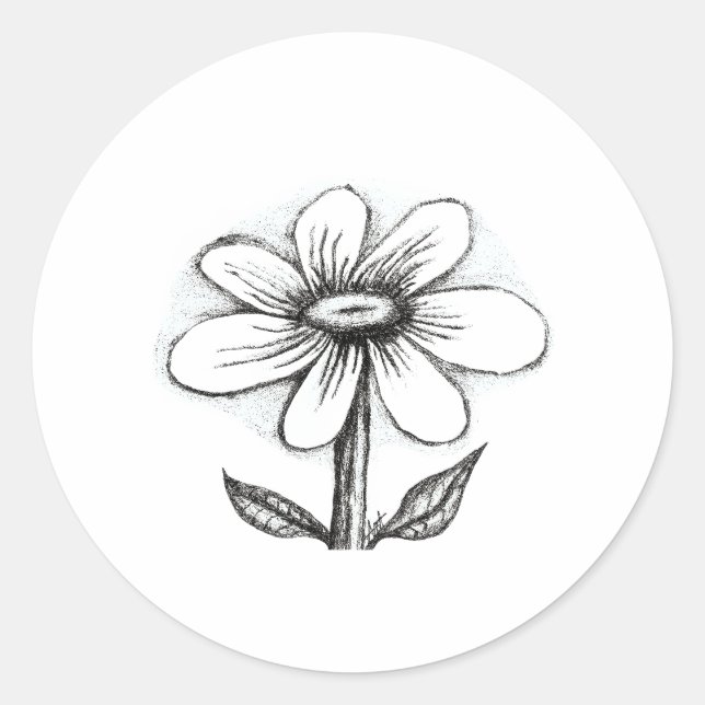 Happy Birthday card for her with daisy Classic Round Sticker (Front)