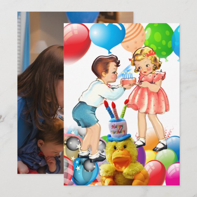 Happy birthday card for kids  (Front/Back)