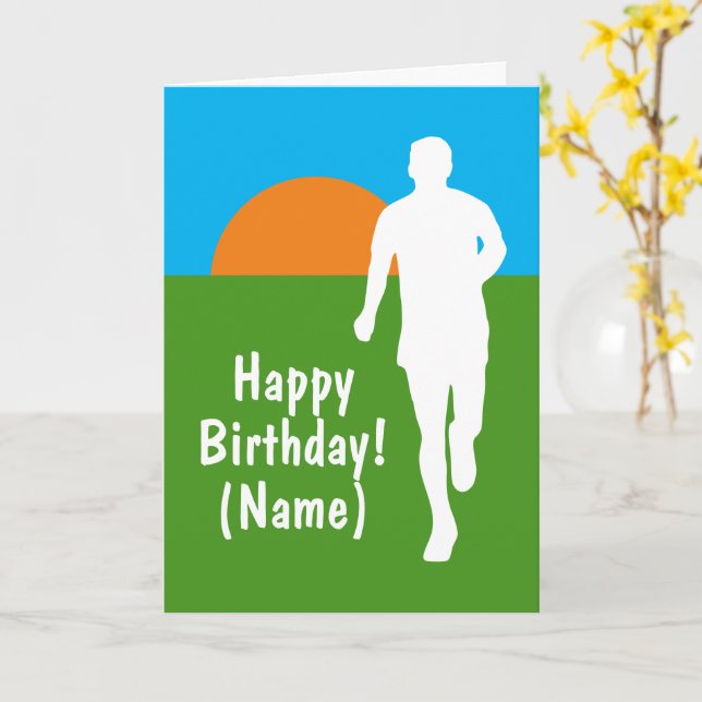 Happy Birthday card for running enthusiast (Yellow Flower)