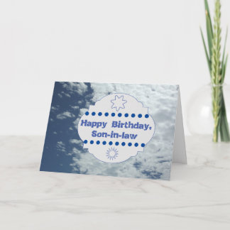 Happy birthday card for son-in-law clouds sky