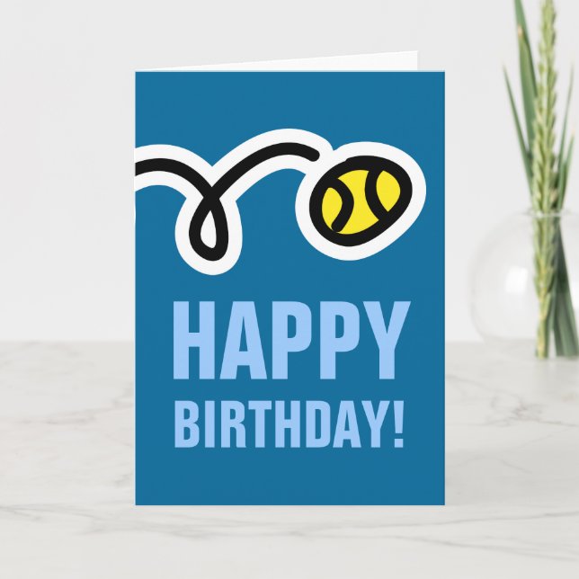 Happy Birthday card for tennis player and fan (Front)