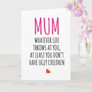 Happy Birthday Card Funny Joke Mum mothers day