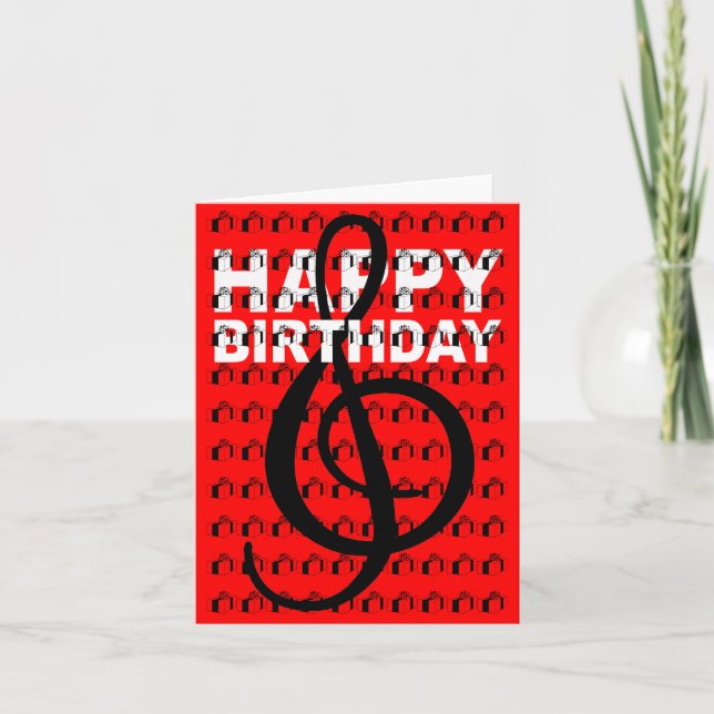 Happy Birthday Card G Clef Gift Box (Front)