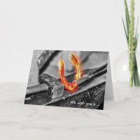 Happy Birthday Card: Glowing Horseshoe