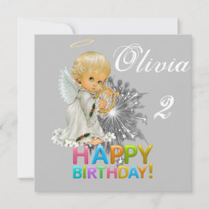 Happy Birthday Card Invitation Angel