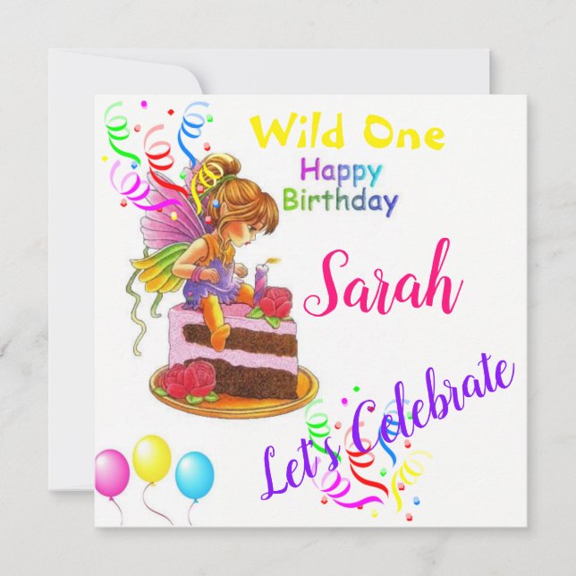 Happy Birthday Card Invitation Fairy (Front)