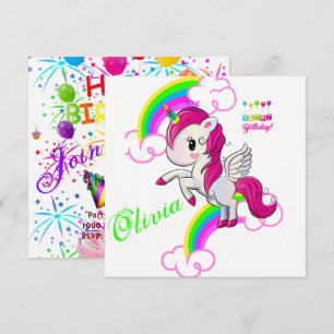 Happy Birthday Card Invitation Pony