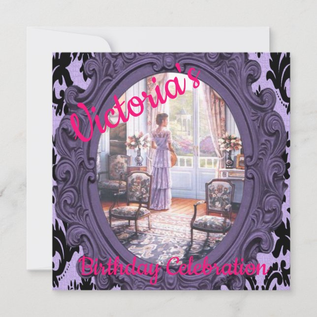 Happy Birthday Card Invitation Victoria (Front)