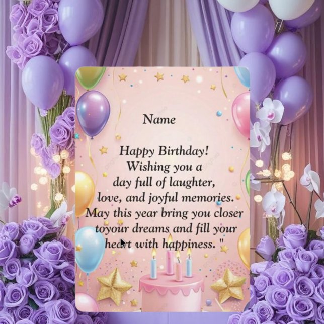  Happy Birthday Card - Joyful Wishes, Balloons & C (Creator Uploaded)