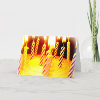 Happy Birthday Card: Lit Candles on Birthday Cake Card