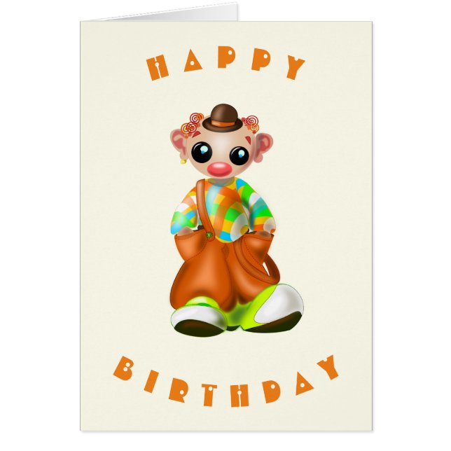Happy Birthday Card Little Clown (Front)