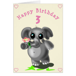 Happy Birthday Card Little Elephant - Personalised