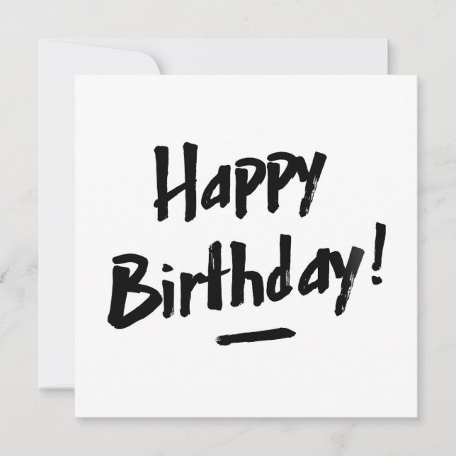 Happy Birthday card - Men - Monochrome (Front)