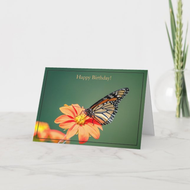 Happy Birthday Card Monarch Butterfly (Front)