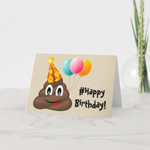 #Happy Birthday Card: Party Poop Emoji Card