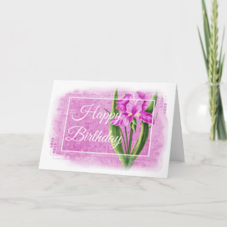 Happy Birthday Card - Pink Iris d1