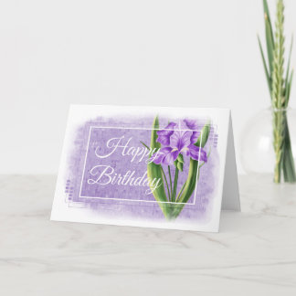 Happy Birthday Card - Purple Iris d2