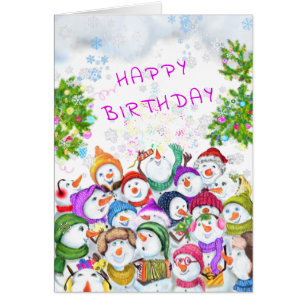 Happy Birthday Card Snowmans Birthday Party
