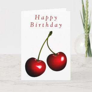 Happy Birthday Card Sweet Cherries