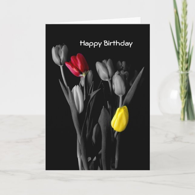 Happy Birthday Card-Tulips Card (Front)