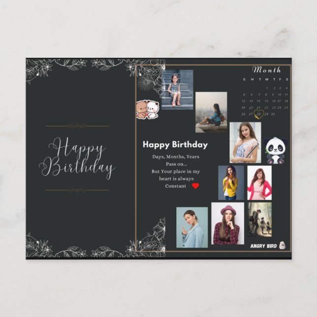 Happy Birthday Card – Unique & Personalised Design (Front)