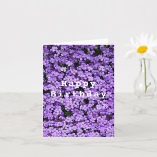 Happy Birthday Card Violet Flowers