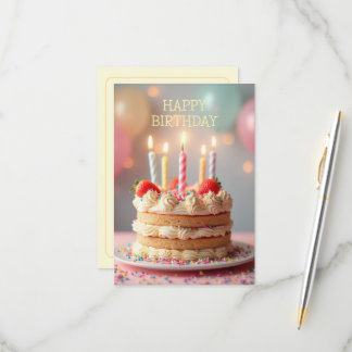 Happy Birthday Card with a cake