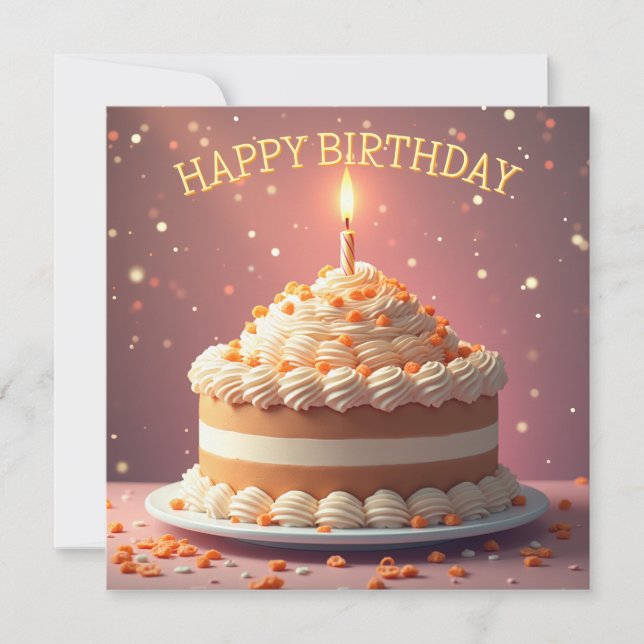 Happy Birthday Card with a cake v0.2 (Front)