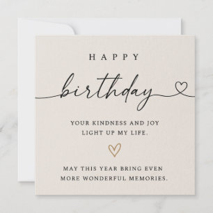 Happy birthday card, with an expressive message. holiday card