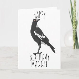 Happy Birthday card with Australian magpie