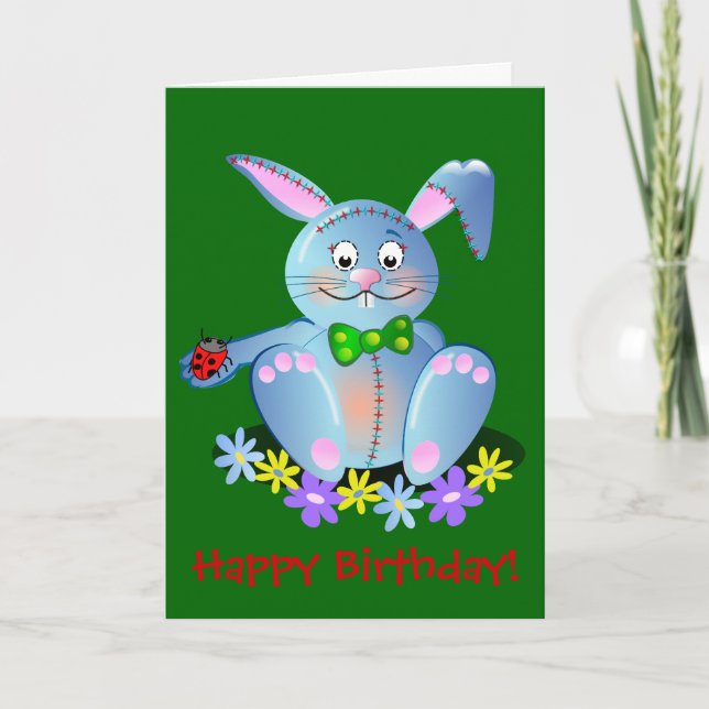 Happy Birthday card with Bunny (Front)
