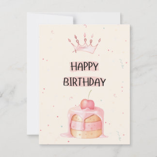 Happy Birthday Card with Cake