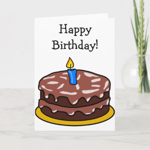 Happy Birthday Card with Chocolate Cake