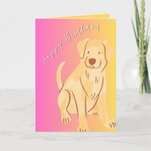 Happy Birthday card with Dog Graphic, Pink
