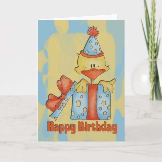 Happy Birthday Card with Duck (Front)