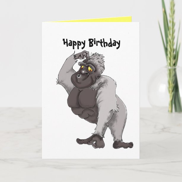 Gorilla Birthday Cards | Zazzle UK