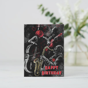 Happy Birthday Card with Jazz Music - Painting